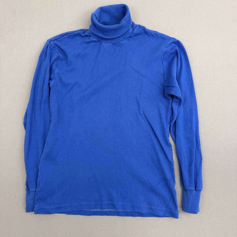 Vintage Turtleneck Duofold Turtleneck Shirt Men Small Blue Long Sleeve 70s 80s